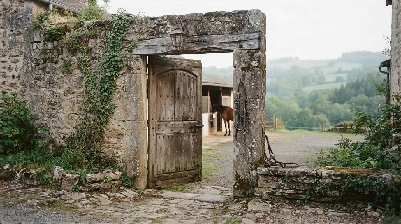 Entrée du Les Ecuries du Mas, centre équestre à Saint-Sornin-Lavolps