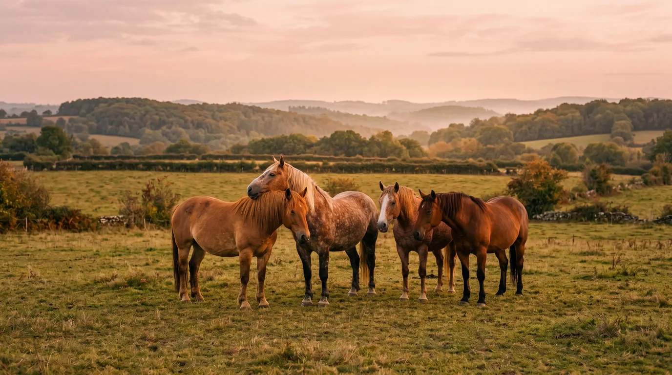 Les chevaux du Les Ecuries du Mas en liberté, Corrèze
